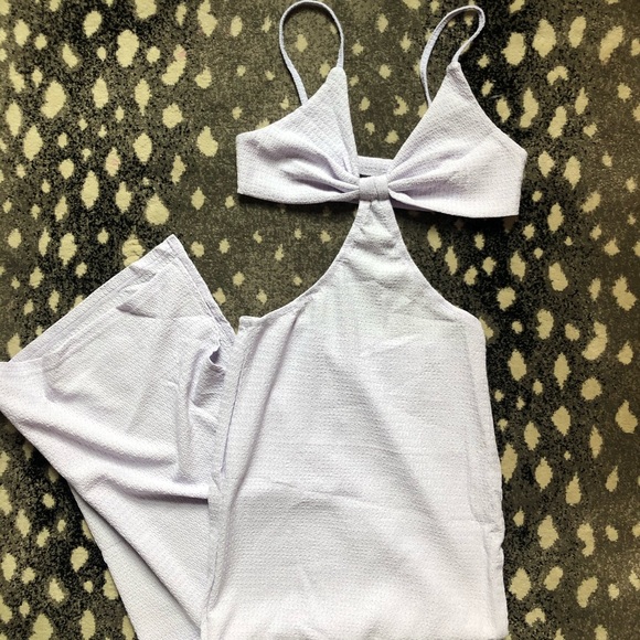 Dresses & Skirts - Side cutout knit stretch maxi dress lilac